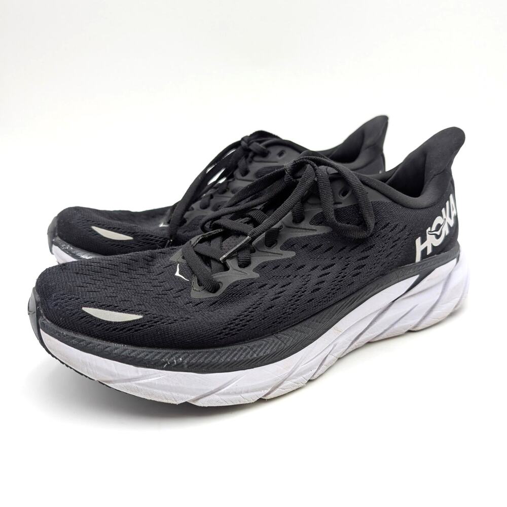 Hoka One One Clifton 8 Athletic Running Shoes Women's Black Size US8B EU40
